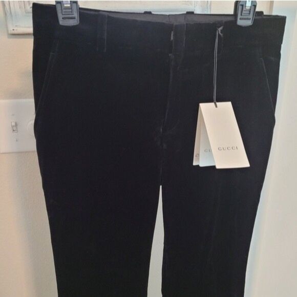 Gucci Flare Velvet High-Rise Pants Women's Small Designer Holiday Winter - Picture 4 of 10